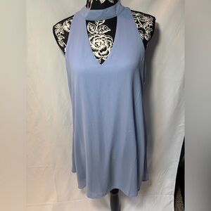 Francesca's Collections Light Blue V-Neck Mini Dress